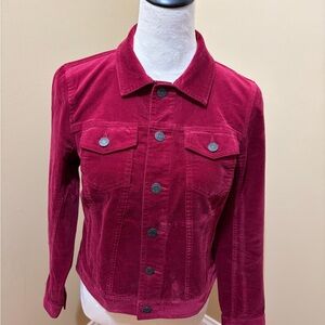 NWT Talbots Women's Deep Red Corduroy Jacket